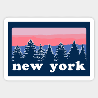 Up State New York Pine Tree Sunset Sticker